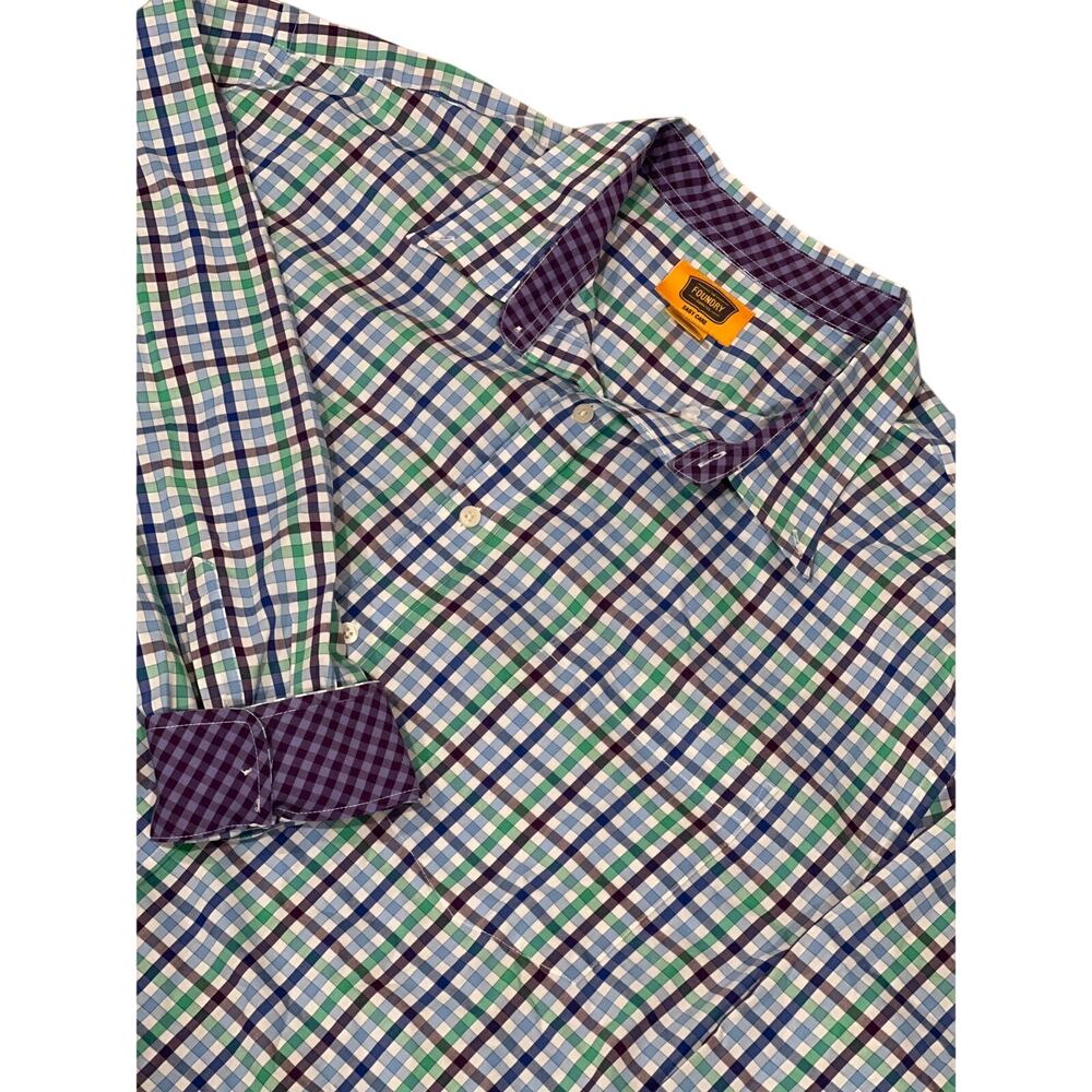 Foundry plaid buttonup, blue, green, and purple 3XL,‎ 851-Y